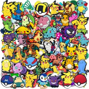 20/50/100Pcs Pokemon Series Shoe Charms For Slides Sandals, PVC Shoe Decorations Accessories For Christmas Birthday Gift Party